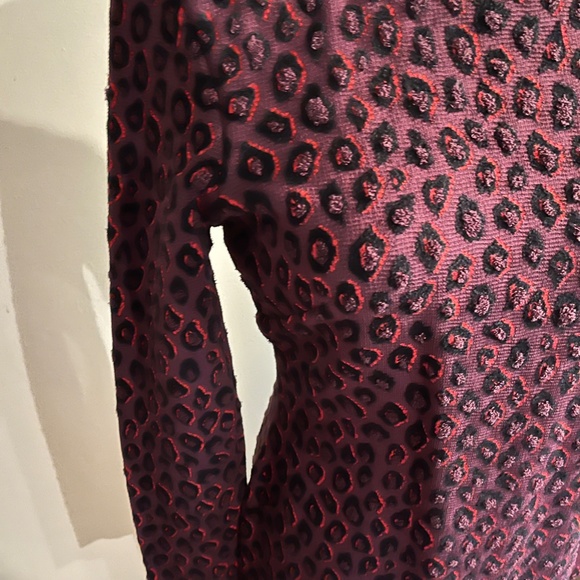 GIVENCHY NWT 2290.  Black Burgundy Leopard Print Dress Small - Picture 5 of 7